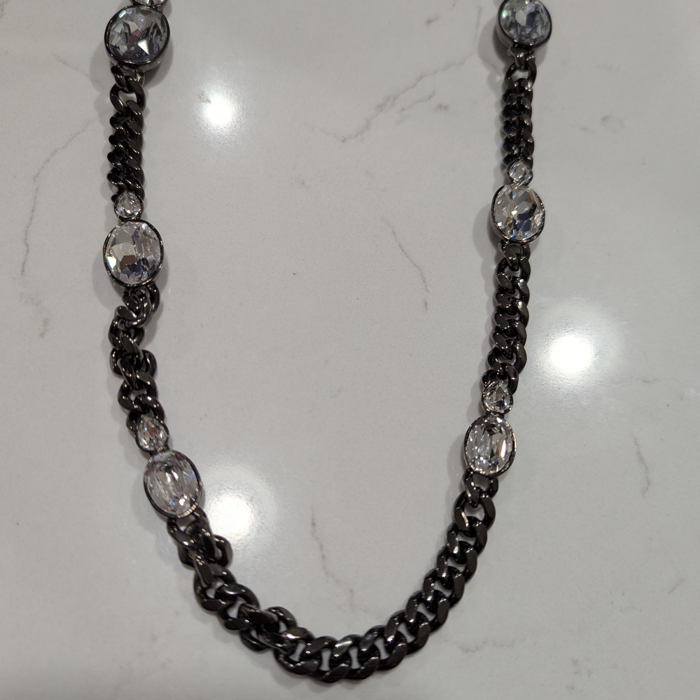 Givenchy Gunmetal Cuban Chain Necklace